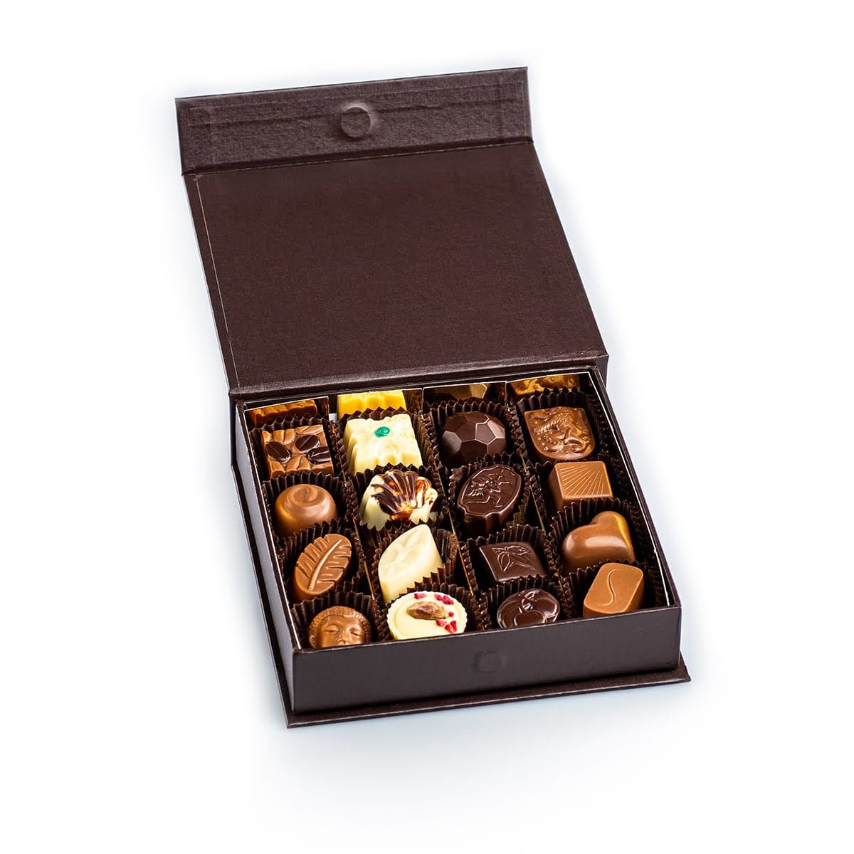 cutie magnetică cu 16 praline